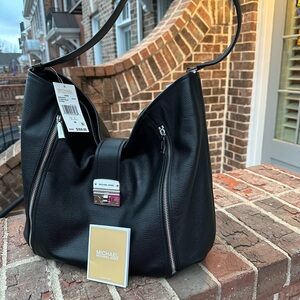 Michael Kors Black Hobo Bag new with tags. Large bucket leather bag.